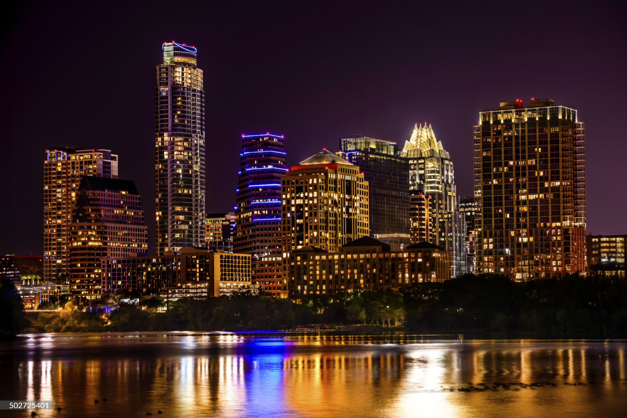 Austin skyline at night